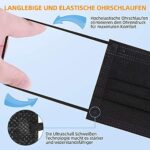 SYMTEX 100 Stück Schwarze Medizinisch Chirurgische Masken Type IIR Norm EN 14683 zertifizierte CE Mundschutzmasken OP Maske 3-lagig Mundschutz Gesichtsmaske Einwegmaske mund und nasenschutz – Bild 4