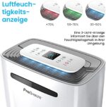 Pro Breeze Luftentfeuchter 20L in 24h Entfeuchtungsleistung - Raumgrösse ca. 195m³ (~30 m²) - mit 4 Betriebsarten, Digitalanzeige, Ablaufschlauch, Wäschetrocknung, Timer - Gegen Feuchtigkeit, Schimmel – Bild 4