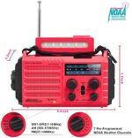 Mesqool Notfallradio Solar Kurbel Tragbares Radio, Wasserdicht LED Dynamo Lampe Powerbank AM/FM/SW-Radio und SOS Alarm, Solarenergie, Handdynamokurbel, Taschenlampe, Batteriebetrieben, Kompass – Bild 6