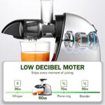 AMZCHEF Slow Juicer Entsafter Gemüse und Obst Profi Entsafter mit Ruhiger Motor & Umkehrfunktion & Saftkanne & Reinigungsbürste – Bild 4