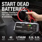 NOCO Boost HD GB70 2000A 12V UltraSafe Starthilfe Powerbank, Auto Batterie Booster, Tragbare USB Ladegerät, Starthilfekabel und Überbrückungskabel für bis zu 8,0L Benzin und 6,0L Dieselmotoren – Bild 2