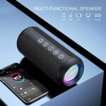 Ortizan Bluetooth Lautsprecher mit Buntem LED-Licht, Tragbarer Mini Bluetooth Box mit Freisprechfunktion, IPX7 Wasserschutz und 360° Surround Sound, Kabelloser Lautsprecher Musikbox mit AUX, TF – Bild 4