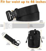 BESTKEE Herren Taktischer Gürtel 1,5 Zoll Hochleistungs Gürtel, Militär Stil Buckle Gürtel Nylon Schnellverschluss Metallschnalle, Geschenk mit Taktischem Molle-Beutel und Haken (Grösse: 125cm) – Bild 5