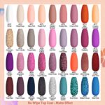 Lavender Violets UV-Gel-Nagellack 42 PCS mit Base und Matte-Glänzende/Diamant/Glow in the dark Top Coat Soak Off LED Nägel Maniküre Kit C952 – Bild 4