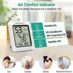 ThermoPro Thermometer Hygrometer – Digital Raumklima-Messgerät für Temperatur & Luftfeuchtigkeit mit App & Funk-Sensor – Bild 3