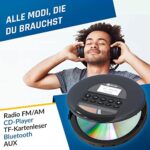 KLIM Nomad, Tragbarer CD Player Discman mit langlebigem Akku, Inklusive Kopfhörer, Kompatibel mit CD-R, CD-RW, MP3, Mit TF Reader, Radio FM, Bluetooth, Ideal für Autos, NEU 2022 – Bild 3