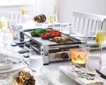 ROMMELSBACHER RCC 1500 Raclette-Grill (extra langes Kabel (2m), Tischgrill für 8 Personen, gerippte Alu-Druckguss-Grillplatte, Xylan Plus Antihaftbeschichtung, Parkdeck, 1500 W) – Bild 5