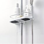 Hawsam Ohne Bohren Duschablage für die Duschstange, Badezimmer Dusche Rack Verstellbar Höhe, Für Duschstange mit Durchmesser von 19mm - 25mm – Bild 5