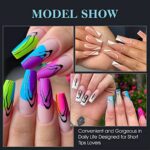 Gelike ec Nageltips 552 Stück Fake Nails Transparent, Künstliche Nägel Zum Aufkleben Nail Art Starter DIY – Bild 5