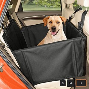 Extra Stabiler Hunde Autositz - Verstärkter Autositz für kleine und mittlere Hunde mit 4 Befestigungsgurten - Hochwertiger und wasserdichter Hundeautositz für den Rücksitz im Autos