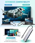 Hiearcool USB C Hub, USB C Adapter MacBook Pro Adapter, 7 in 1 mit 4K HDMI-Ausgang, kompatibel für Laptop und andere Typ- C- Geräte – Bild 2