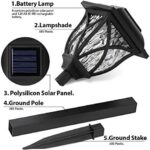 GIGALUMI Solar-LED-Wegleuchten für den Aussenbereich, 6 Stück, wasserdichte solarbetriebene Weglichter für Garten, Terrasse, Landschaft, Gehweg, Warmweiss – Bild 3