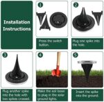 GREPRO Solar Bodenleuchten 8 Stück, 12 LEDS Solarlampen für Aussen, Gartenleuchte Solar IP65 Wasserdicht Warmweiss Led Gartenleuchten Solar für Rasen/Auffahrt/Gehweg/Patio/Garden Solarleuchte – Bild 7