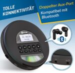 KLIM Nomad, Tragbarer CD Player Discman mit langlebigem Akku, Inklusive Kopfhörer, Kompatibel mit CD-R, CD-RW, MP3, Mit TF Reader, Radio FM, Bluetooth, Ideal für Autos, NEU 2022 – Bild 7