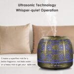 SALKING Aktualisierte Version Aroma Diffuser, 500ml Metall Aromatherapie Diffusor für ätherische Öle, 7 Farbe Duftlampe Vintage Diffusor Luftbefeuchter für Baby – Bild 6