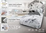 ZOLLNER Kuscheldecke,  Kunstfell, Mikrofaser, Wendedecke, weiss-grau – Bild 2