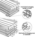 Orimade Duschablage ohne bohren mit Seifenschalenhalter und 5 Haken – Bild 2