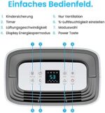 Pro Breeze Luftentfeuchter 20L in 24h Entfeuchtungsleistung - Raumgrösse ca. 195m³ (~30 m²) - mit 4 Betriebsarten, Digitalanzeige, Ablaufschlauch, Wäschetrocknung, Timer - Gegen Feuchtigkeit, Schimmel – Bild 3