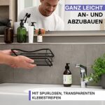 KINCMAX Duschablage ohne Bohren aus Edelstahl, 2er Set, Regal Selbstklebend für das Badezimmer & Küche - Schampoo Halterung, Duschkorb, Duschregal mit Haken – Bild 3