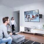 PERLESMITH TV Wandhalterung, Schwenkbare Neigbare TV Halterung für 32-55 Zoll Flach & Curved Fernseher oder Monitor bis zu 45kg, max.VESA – Bild 8