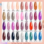 Lavender Violets UV-Gel-Nagellack 42 PCS mit Base und Matte-Glänzende/Diamant/Glow in the dark Top Coat Soak Off LED Nägel Maniküre Kit C952 – Bild 3