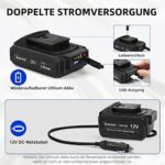 AstroAI 2 in 1 Metallzylinder Luftkompressor 20V Akku & 12V Auto, Netzteil Tragbare Kabellose Elektrischer Kompressor 160PSI Digitaler Luftpumpe für Autos Motorräder – Bild 4