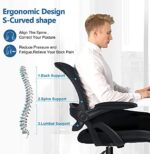 COMHOMA Bürostuhl mit hochklappbaren Armlehnen, Ergonomischer Schreibtischstuhl, Drehstuhl Chefsessel Netz Stuhl – Bild 4