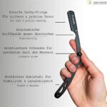 Van De Boos® Rasiermesser Set mit 100 Derby Wechselklingen - Hochwertiges Edelstahl Barber Bartmesser mit extra scharfen Klingen – Bild 6