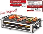 ROMMELSBACHER RCC 1500 Raclette-Grill (extra langes Kabel (2m), Tischgrill für 8 Personen, gerippte Alu-Druckguss-Grillplatte, Xylan Plus Antihaftbeschichtung, Parkdeck, 1500 W) – Bild 2