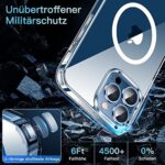 CASEKOO Magnetisch Crystal Clear für iPhone 12 Pro Max Hülle 2022, [Kompatibel mit MagSafe] [Nie Vergilbung] Stossfeste Schutzhülle (Militärschutz) Dünne Handyhülle iPhone 12 Pro Max Case – Bild 4