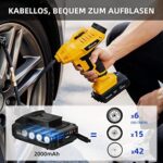AstroAI 2 in 1 Metallzylinder Luftkompressor 20V Akku & 12V Auto, Netzteil Tragbare Kabellose Elektrischer Kompressor 160PSI Digitaler Luftpumpe für Autos Motorräder – Bild 2