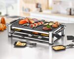 ROMMELSBACHER RCC 1500 Raclette-Grill (extra langes Kabel (2m), Tischgrill für 8 Personen, gerippte Alu-Druckguss-Grillplatte, Xylan Plus Antihaftbeschichtung, Parkdeck, 1500 W) – Bild 3