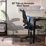 COMHOMA Bürostuhl mit hochklappbaren Armlehnen, Ergonomischer Schreibtischstuhl, Drehstuhl Chefsessel Netz Stuhl – Bild 2