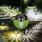 Solarleuchte Solar Gartenleuchte LED Wegleuchte Solarlampe 12 Stück Energiesparend IP65 Wasserdicht Edelstahl Ideal für Terrasse, Rasen, Garten Hofwege und Wege – Bild 3