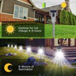 Solarleuchte Solar Gartenleuchte LED Wegleuchte Solarlampe 12 Stück Energiesparend IP65 Wasserdicht Edelstahl Ideal für Terrasse, Rasen, Garten Hofwege und Wege – Bild 5