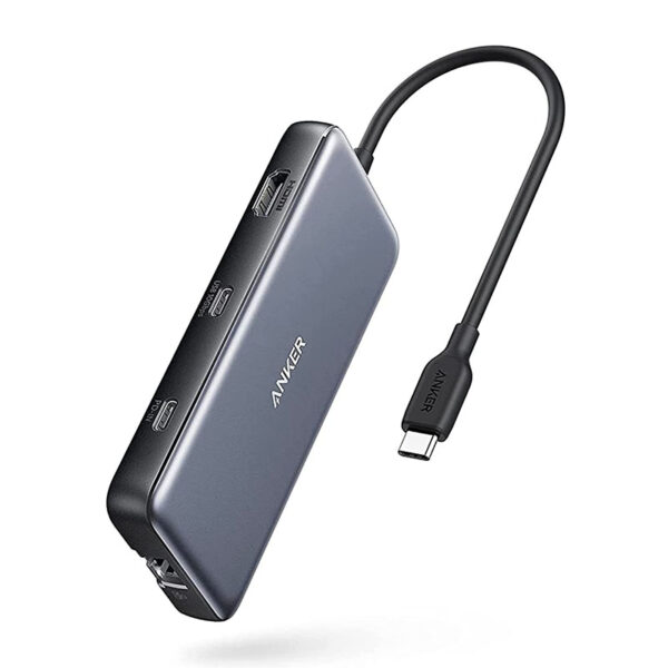 Anker 555 USB C Hub (8 in 1) PowerExpand USB C Adapter, 100W Power Delivery, 4K 60Hz HDMI, 10Gbps USB-C & 2 USB A Datenports, Ethernet Port, microSD & SD Speicherkartenleser, für MacBook Pro und mehr