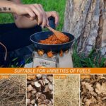 Lixada Campingkocher Holzofen Mini Holzvergaser Faltbar Tragbar Kompakt Hobo Kocher für Picknick BBQ Camping Wandern Reisen – Bild 4