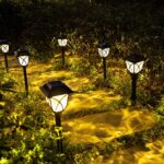 GIGALUMI Solar-LED-Wegleuchten für den Aussenbereich, 6 Stück, wasserdichte solarbetriebene Weglichter für Garten, Terrasse, Landschaft, Gehweg, Warmweiss – Bild 4