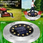 GREPRO Solar Bodenleuchten 8 Stück, 12 LEDS Solarlampen für Aussen, Gartenleuchte Solar IP65 Wasserdicht Warmweiss Led Gartenleuchten Solar für Rasen/Auffahrt/Gehweg/Patio/Garden Solarleuchte – Bild 6