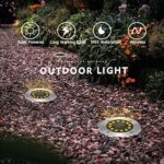 GREPRO Solar Bodenleuchten 8 Stück, 12 LEDS Solarlampen für Aussen, Gartenleuchte Solar IP65 Wasserdicht Warmweiss Led Gartenleuchten Solar für Rasen/Auffahrt/Gehweg/Patio/Garden Solarleuchte – Bild 8