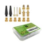 KOHMUI Fahrradventil Adapter, 15er Premium Fahrrad Ventil Set, Alle Ventiladapter SV AV DV Dunlop Französisches Blitzventil Autoventil Sclaverandventil mit Dichtring für Kompressor Fahrradpumpe