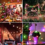 B-right RGB LED Lichterkette mit Strom – 100 bunte Globen, Fernbedienung, Innen & Aussen, für Weihnachten & Partys – Bild 8
