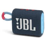 JBL GO 3 kleine Bluetooth Box in Blau und Pink, Wasserfester, tragbarer Lautsprecher für unterwegs, Bis zu 5h Wiedergabezeit mit nur einer Akkuladung