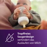 Philips AVENT Natural Response Babyflaschen Set – 4 Flaschen, Schnuller & Bürste, Neugeborene 0–12M (SCD838/11) – Bild 7