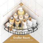 ACMETOP Duschablage 2er-Set – Ohne Bohren, Edelstahl Eckregal mit Haken & Kleber