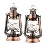 Lunartec Stalllaterne: Nostalgische Petroleum-Sturmlaterne mit Glaskolben, Bronze, 24 cm (Tischlampen)