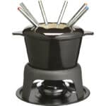 Kitchen Craft MasterClass Fleisch-/Käse-/Schokoladen-Fondue-Set aus Gusseisen, mit Sechs Edelstahlgabeln, 21 x 18 cm