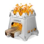 Lixada Campingkocher Holzofen Mini Holzvergaser Faltbar Tragbar Kompakt Hobo Kocher für Picknick BBQ Camping Wandern Reisen