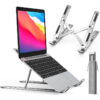ivoler Laptop Ständer, 6-Stufe Höhenverstellbar Laptop Stand, Faltbarer Aluminium-Riser, Tragbar Belüfteter Notebook Ständer Kompatibel mit 10-15,6 ” Laptop