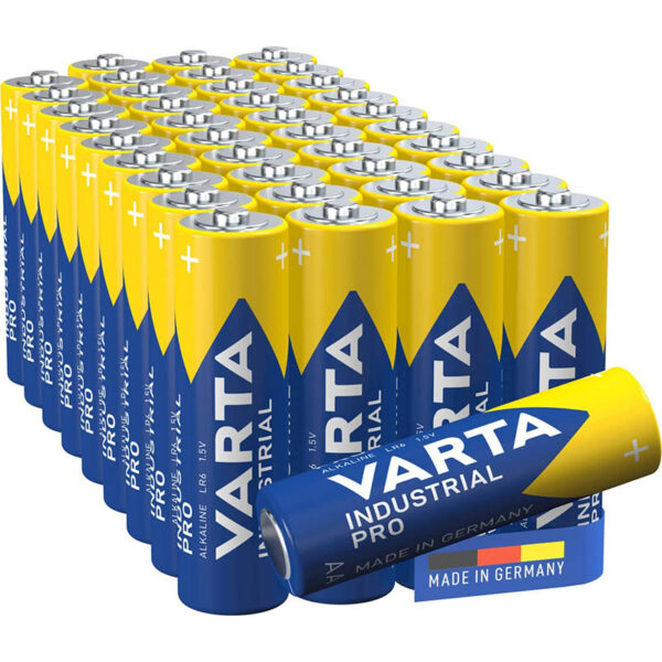 VARTA Batterie Industrial Pro, Alkaline Batterie, Vorratspack in umweltschonender Verpackung, Made in Germany